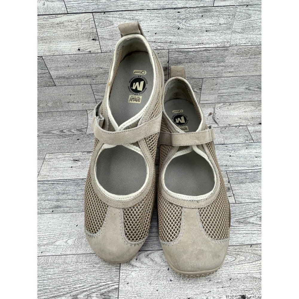 Merrell Women J75084 QForm Mesh Suede Mary Jane Shoes Taupe Size 11